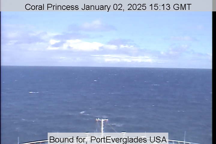 A live picture from the bridge of the Coral Princess