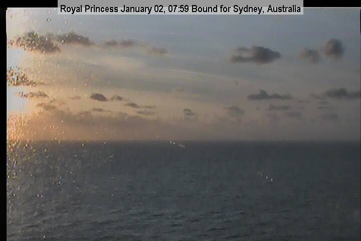 A live picture from the bridge of the Royal Princess